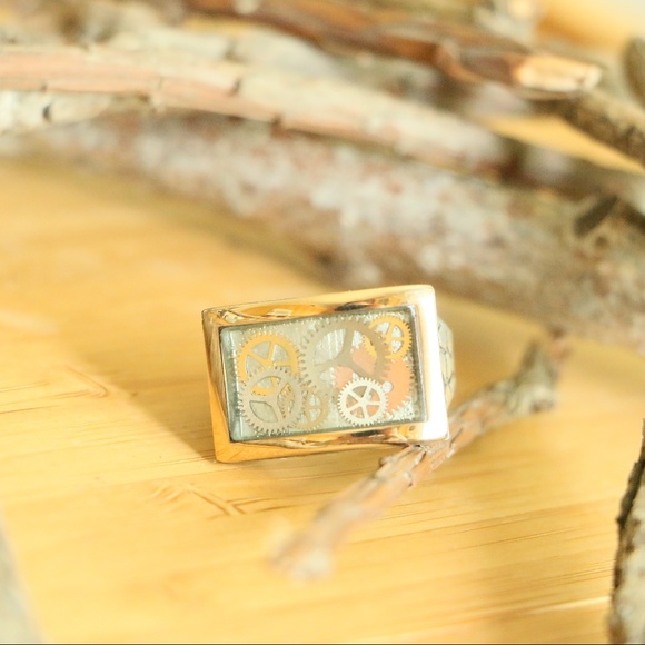 925 Sterling Silver Clock Machinery Clock Wheels Gear - Picture 6 of 8